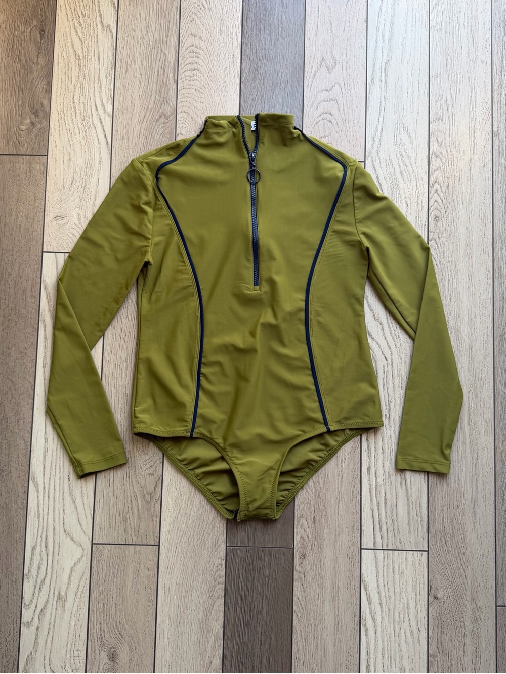 Lyra swim full coverage premium modest Olive green swimsuit size S